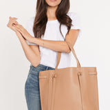 Large Leather Tote Bag - Medium Brown