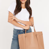 Large Leather Tote Bag - Medium Brown