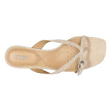 Glam Block Heel Sandals In Wide Width - Sand