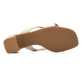 Glam Block Heel Sandals In Wide Width - Sand