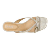 Glam Block Heel Sandals In Wide Width - Light Gold