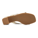 Glam Block Heel Sandals In Wide Width - Light Gold