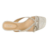 Glam Block Heel Sandals - Light Gold