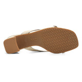 Glam Block Heel Sandals - Light Gold