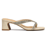 Glynn Block Heel Sandals - Light Gold