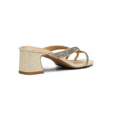 Glynn Block Heel Sandals - Light Gold