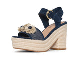 Houston Platform Sandals - Indigo