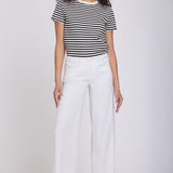5 Pocket Wide Leg Trouser Pants - Optic White