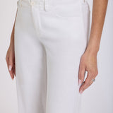 5 Pocket Wide Leg Trouser Pants - Optic White