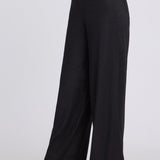 5 Pocket Wide Leg Trouser Pants - Black