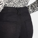 5 Pocket Wide Leg Trouser Pants - Black