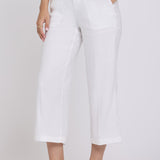Wide Leg Cargo Capri Pants - Optic White