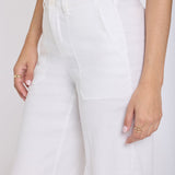 Wide Leg Cargo Capri Pants - Optic White
