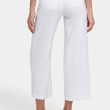 Wide Leg Cargo Capri Pants - Optic White