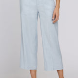 Wide Leg Cargo Capri Pants - Blue Clover