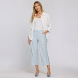 Wide Leg Cargo Capri Pants - Blue Clover