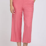 Wide Leg Cargo Capri Pants - Desert Rose