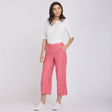 Wide Leg Cargo Capri Pants - Desert Rose