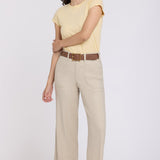Wide Leg Cargo Capri Pants - Feather