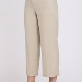 Wide Leg Cargo Capri Pants - Feather