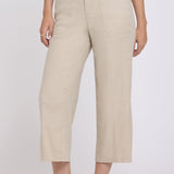Wide Leg Cargo Capri Pants - Feather