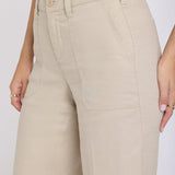 Wide Leg Cargo Capri Pants - Feather