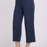 Wide Leg Cargo Capri Pants - Oxford Navy