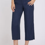 Wide Leg Cargo Capri Pants - Oxford Navy