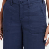 Wide Leg Cargo Capri Pants - Oxford Navy