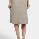 Button Front Midi Skirt - Saddlewood