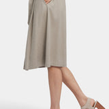 Button Front Midi Skirt - Saddlewood