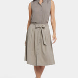 Button Front Midi Skirt - Saddlewood