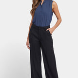 Mona Wide Leg Trouser Pants - Black