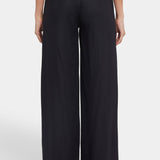 Mona Wide Leg Trouser Pants - Black