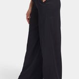 Mona Wide Leg Trouser Pants - Black