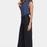 Mona Wide Leg Trouser Pants - Black