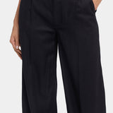 Mona Wide Leg Trouser Pants - Black