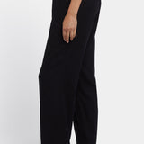 Relaxed Drawstring Pull-On Pants - Black