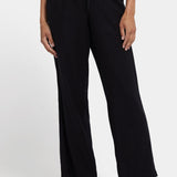 Relaxed Drawstring Pull-On Pants - Black