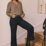 Teresa Wide Leg Ankle Jeans - Obsidian Blue
