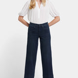 Teresa Wide Leg Ankle Jeans - Obsidian Blue