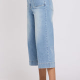 Brigitte Wide Leg Capri Jeans - Mist Springs