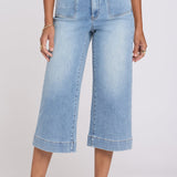 Brigitte Wide Leg Capri Jeans - Mist Springs