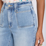 Brigitte Wide Leg Capri Jeans - Mist Springs