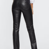 Faux Leather Marilyn Straight Pants - Black