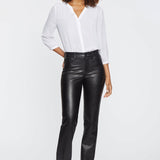Faux Leather Marilyn Straight Pants - Black