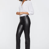 Faux Leather Marilyn Straight Pants - Black