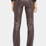 Faux Leather Marilyn Straight Pants - Cordovan