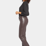 Faux Leather Marilyn Straight Pants - Cordovan