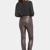 Faux Leather Marilyn Straight Pants - Cordovan